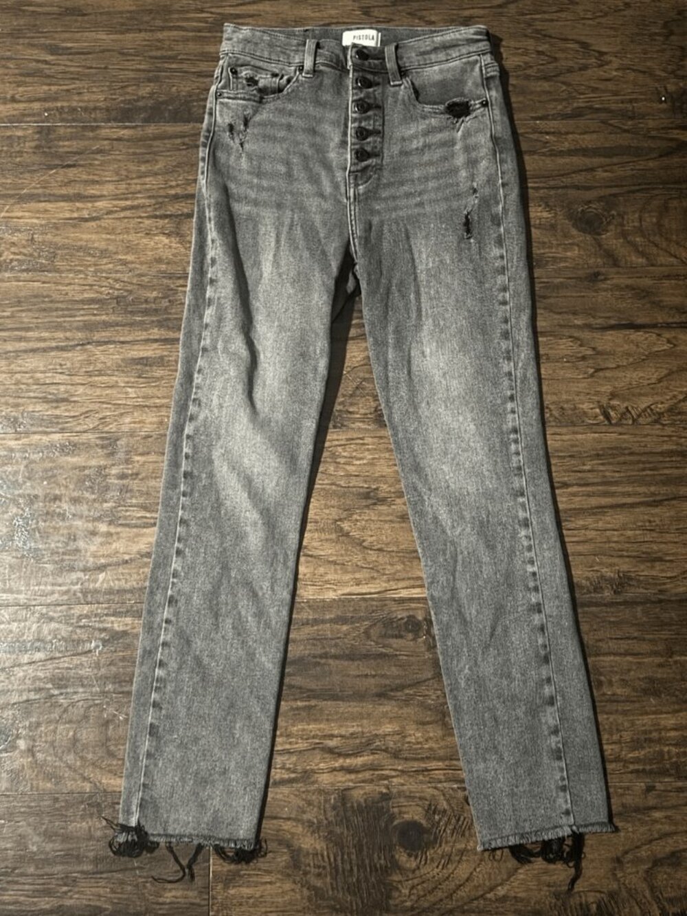 Pistola Cara Gray Distressed Skinny Jeans Women's Size 27